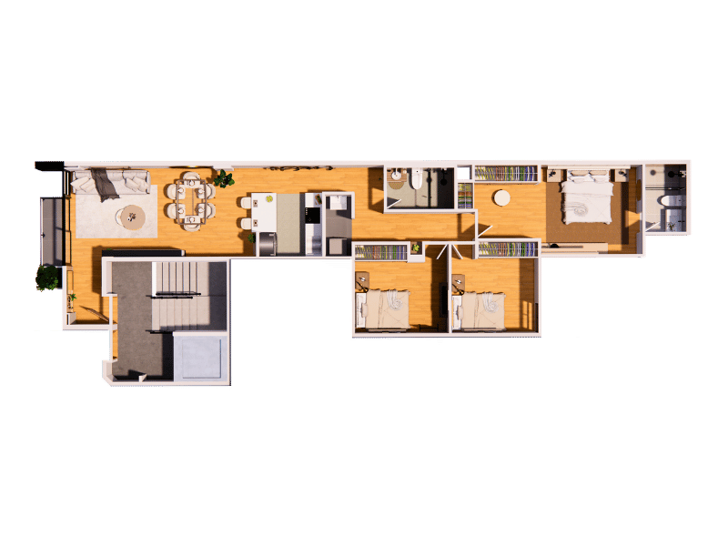Plano de FLAT 201 | 301 | 401 del proyecto Eva